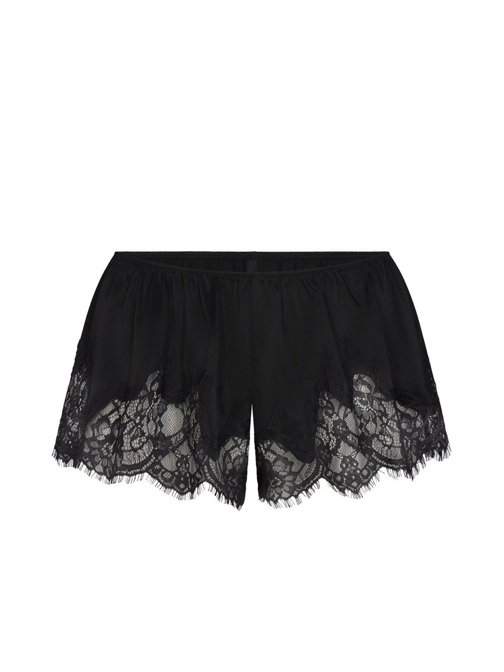 Skims Silk Lace Shorts size Medium in Onyx NWT